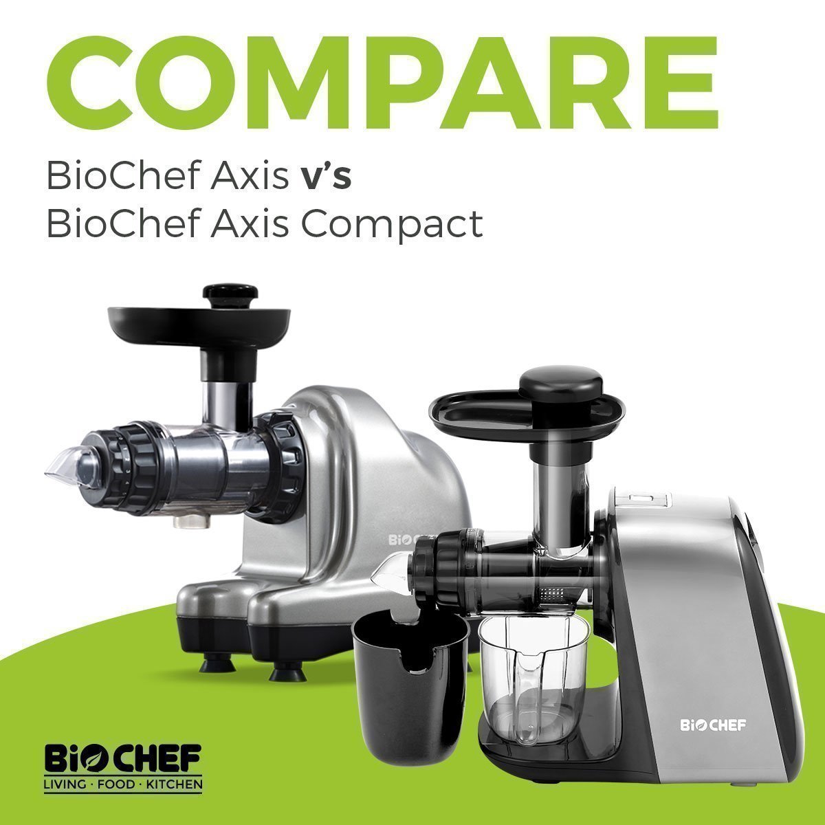 Compare Juicers - BioChef Axis vs BioChef Axis Compact